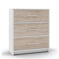 SIDEBOARD Weiß Sonoma Eiche Mit Drei Schubladen - Weiß, Holzwerkstoff (80/90/35cm) - Sepro Meble
