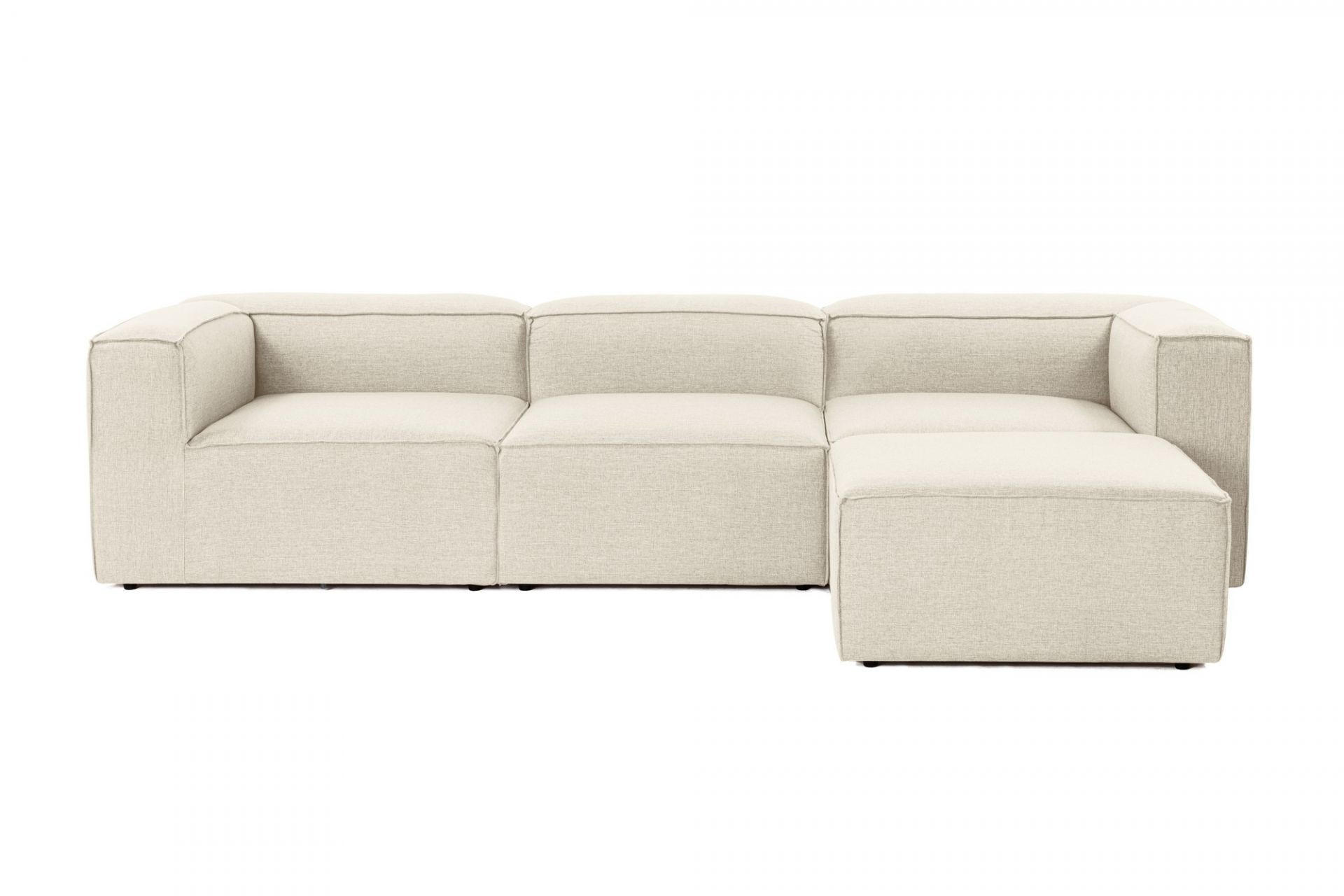 ECKSOFA beidseitig montierbar - Beige/Schwarz, Holz/Kunststoff (296/185cm) - myHomelando