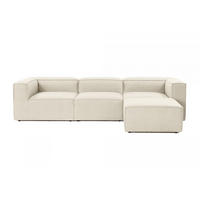 ECKSOFA beidseitig montierbar - Beige/Schwarz, Holz/Kunststoff (296/185cm) - myHomelando