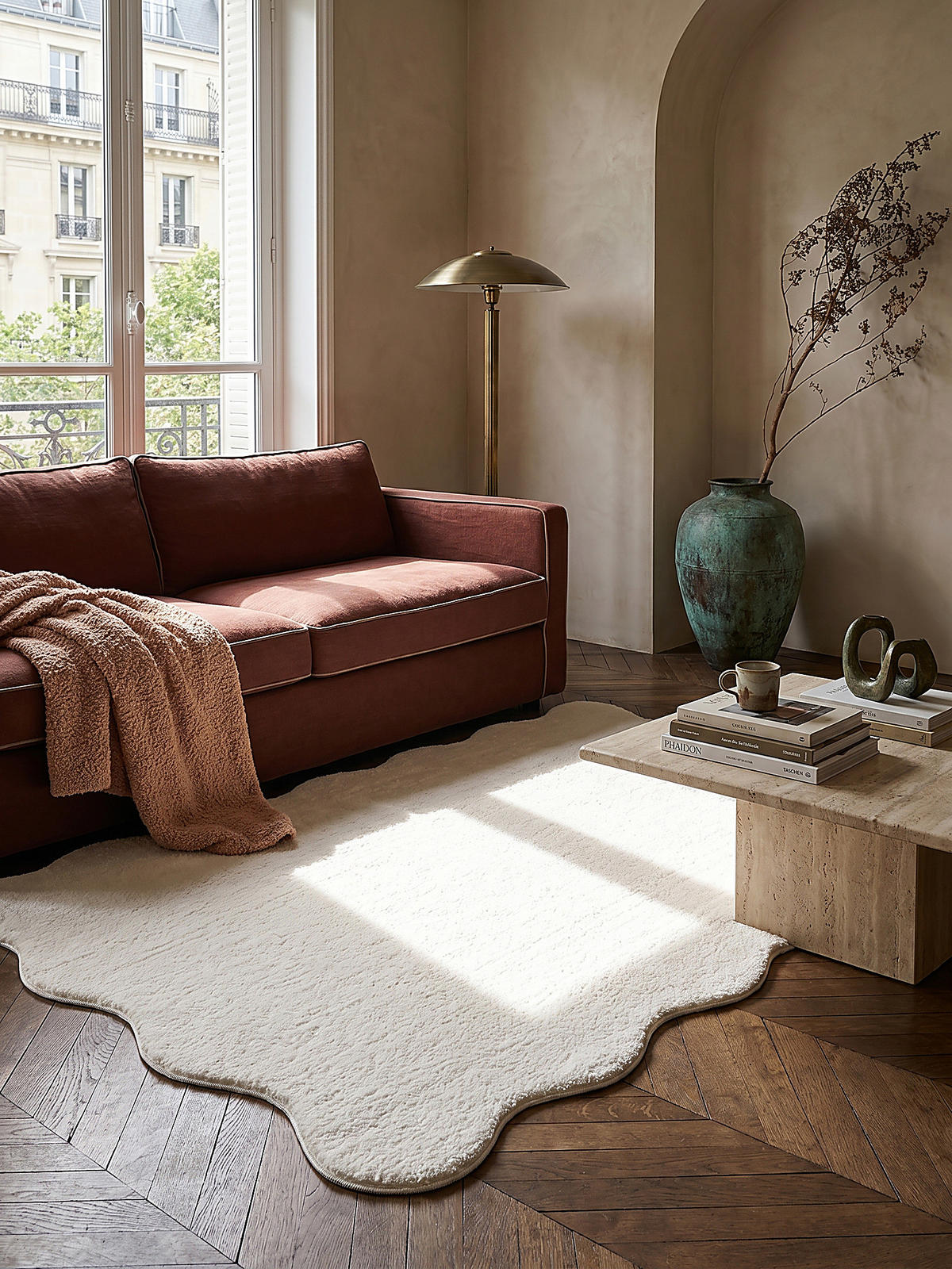 HOCHFLORTEPPICH Antirutsch Uni TIRSO Polyester Creme 140 x 200 cm - Beige, Textil (140/200cm) - KADIMA DESIGN