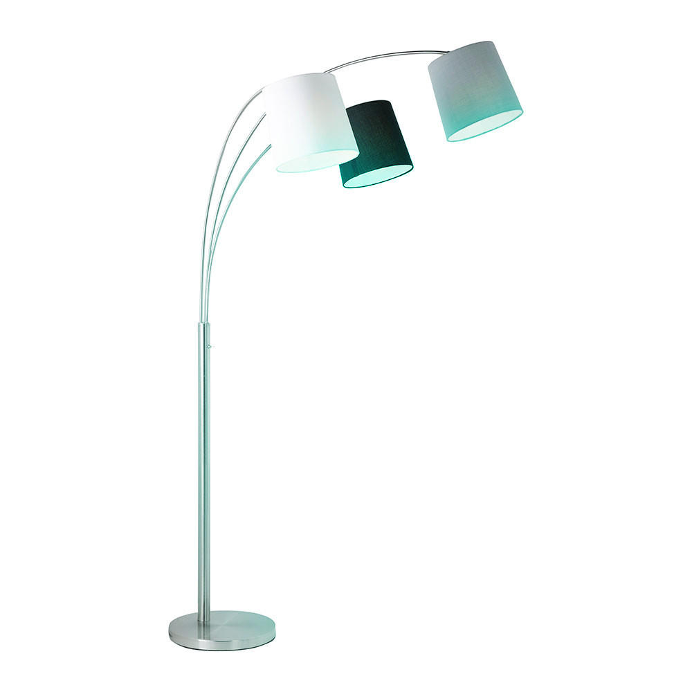 LED STEHLEUCHTE Metall Textil Silber - Silberfarben, Textil (100/70/190cm)