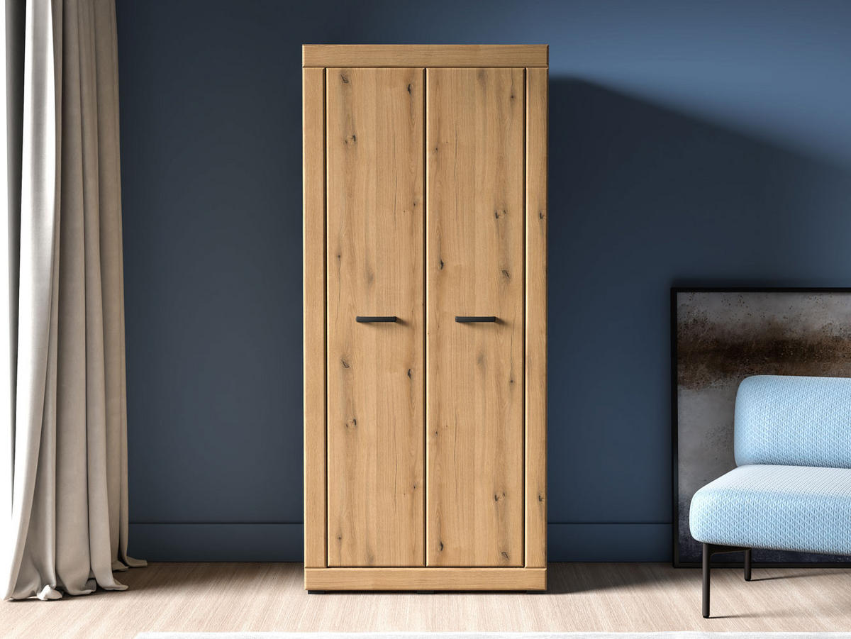 KLEIDERSCHRANK Dora Evoke Eiche 87 / 53 / 195cm - Eichefarben, Holz/Holzwerkstoff (87/195/53cm) - Feldmann-Wohnen