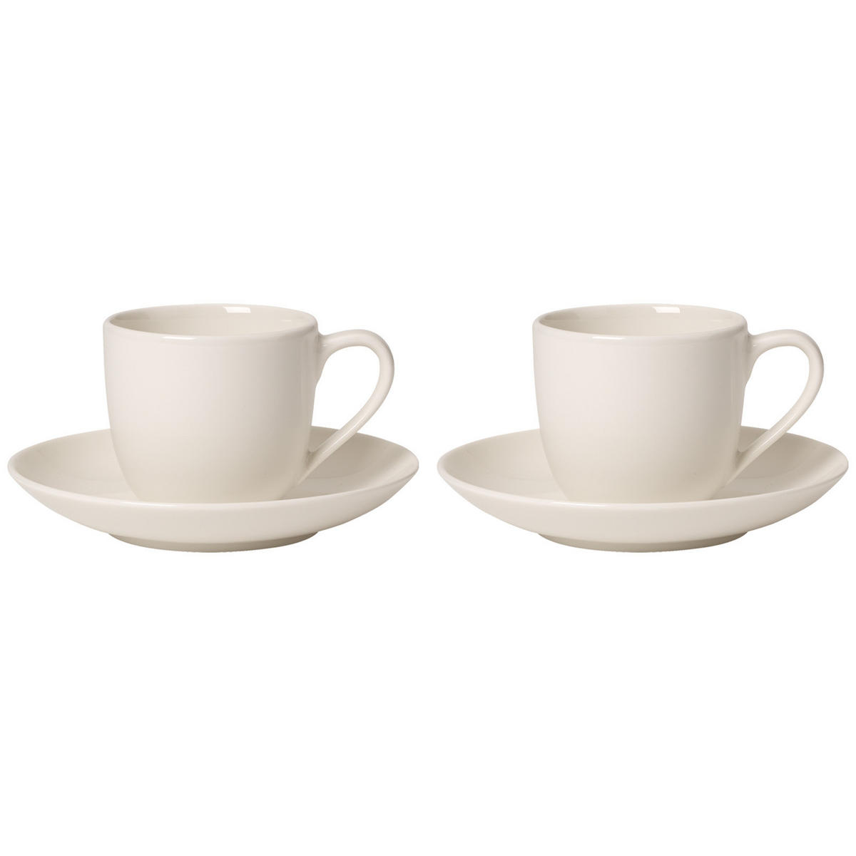 ESPRESSOTASSEN MIT UNTERTASSEN For Me weiß 70 ml 2er Set - Weiß, Keramik (11.7/7.7/11.7cm) - Villeroy & Boch