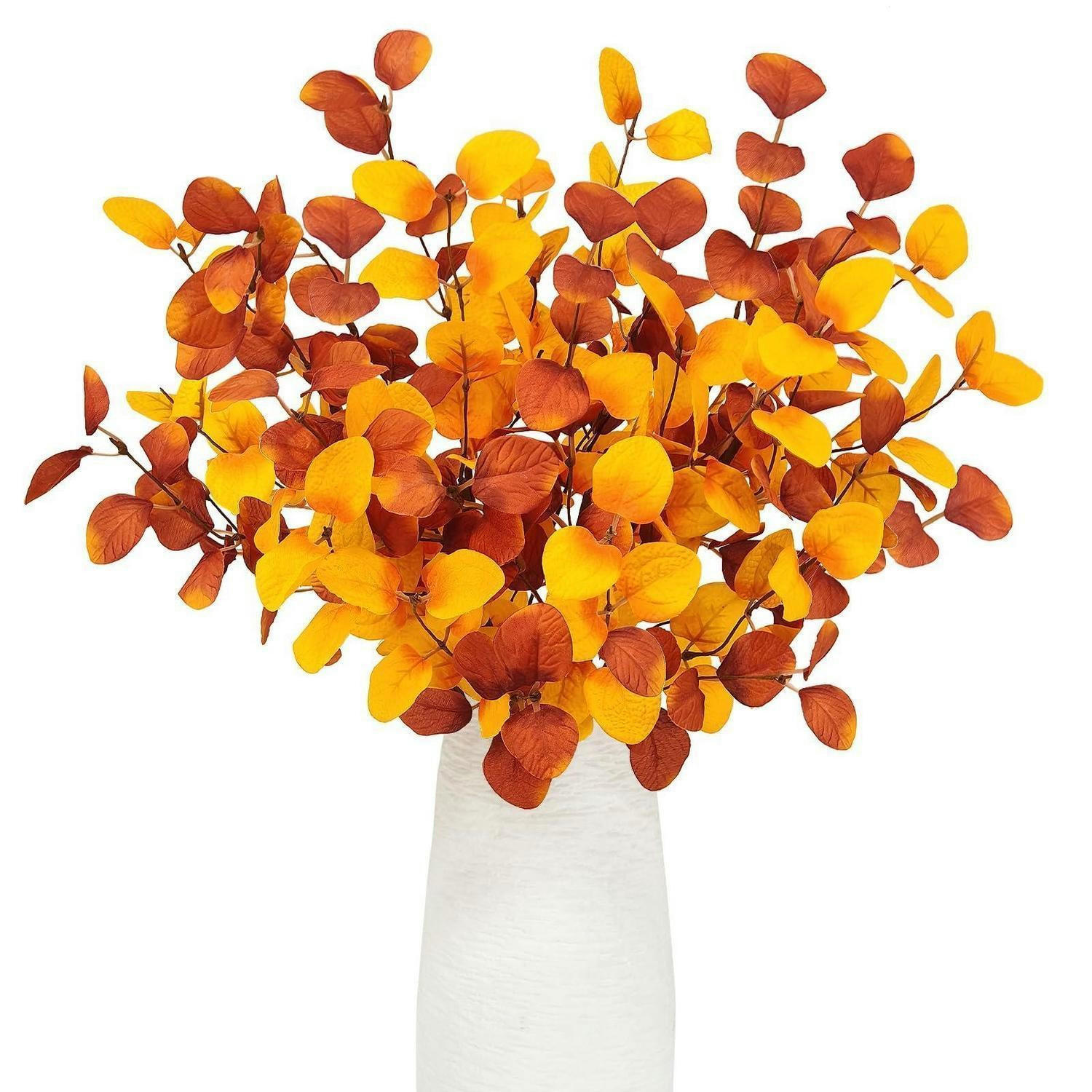 KÜNSTLICHE Herbstblumen 6er Set Eukalyptus 60 cm Orange - Multicolor, Textil (42cm)
