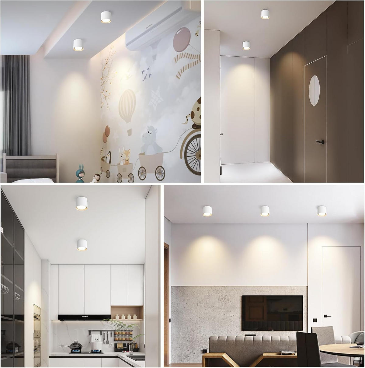 DECKENSTRAHLER Lichtmar 10/8/10 cm - Schwarz, Metall (10/10/8cm) - ZMH