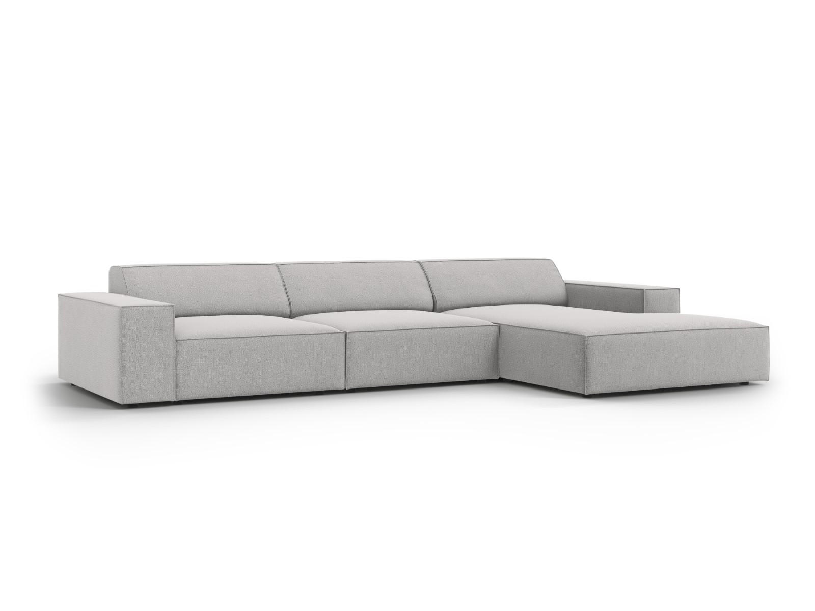 ECKSOFA rechts Jodie aus strukturiertem Stoff hellgrau 4 Sitzplätze - Hellgrau, Textil (166/284cm) - Micadoni