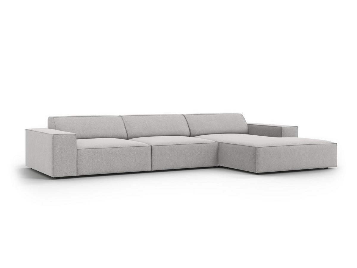 ECKSOFA rechts Jodie aus strukturiertem Stoff hellgrau 4 Sitzplätze - Hellgrau, Textil (166/284cm) - Micadoni