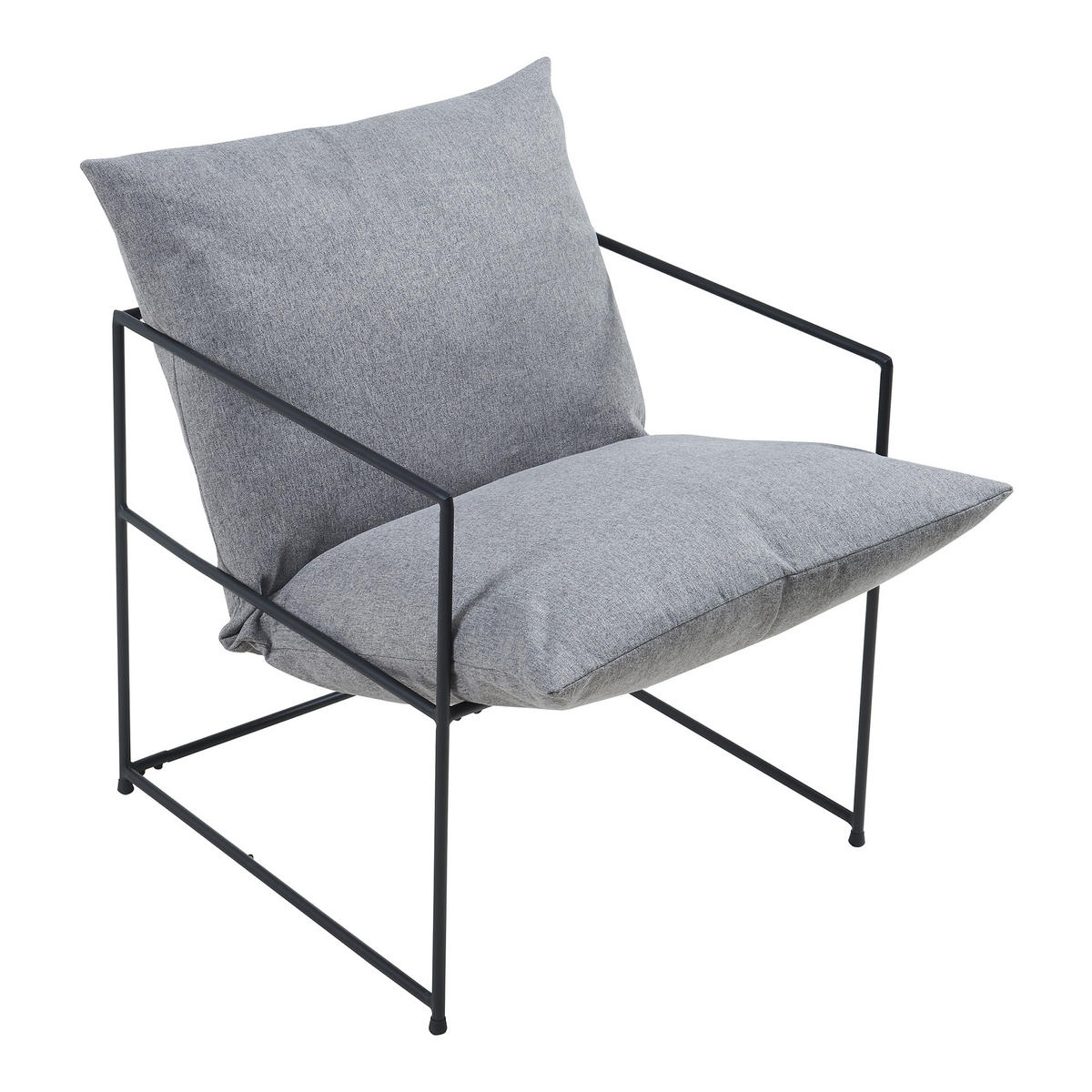 SESSEL Utsjoki - Dunkelgrau/Schwarz, Textil/Metall (61/90/70cm) - [en.casa]