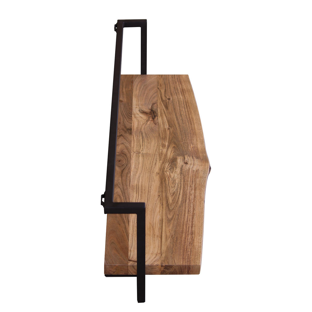 WANDREGAL - Akazie massiv / Metall - Akaziefarben, Metall (100/30/26cm) - home24