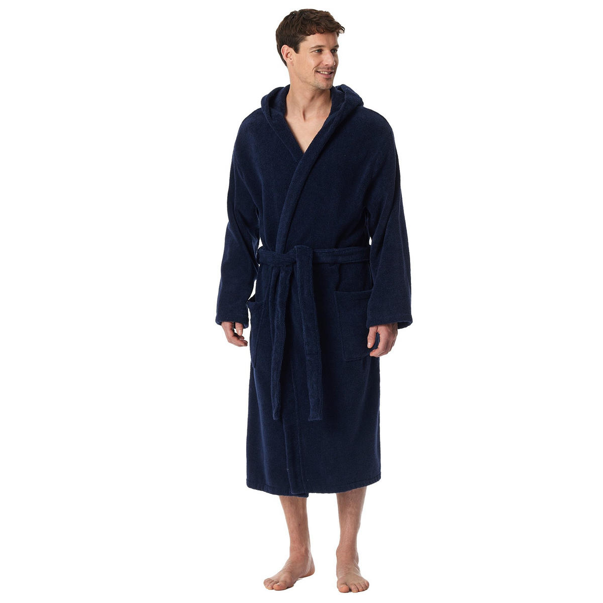 BADEMANTEL Herren Essentials Blau Baumwolle - Blau, Textil (XLnull) - SCHIESSER