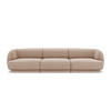 SOFA Miley aus Samt cappuccino 3 Sitzplätze - Cappuccino, Textil (90/70/255cm) - Micadoni