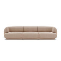 SOFA Miley aus Samt cappuccino 3 Sitzplätze - Cappuccino, Textil (90/70/255cm) - Micadoni