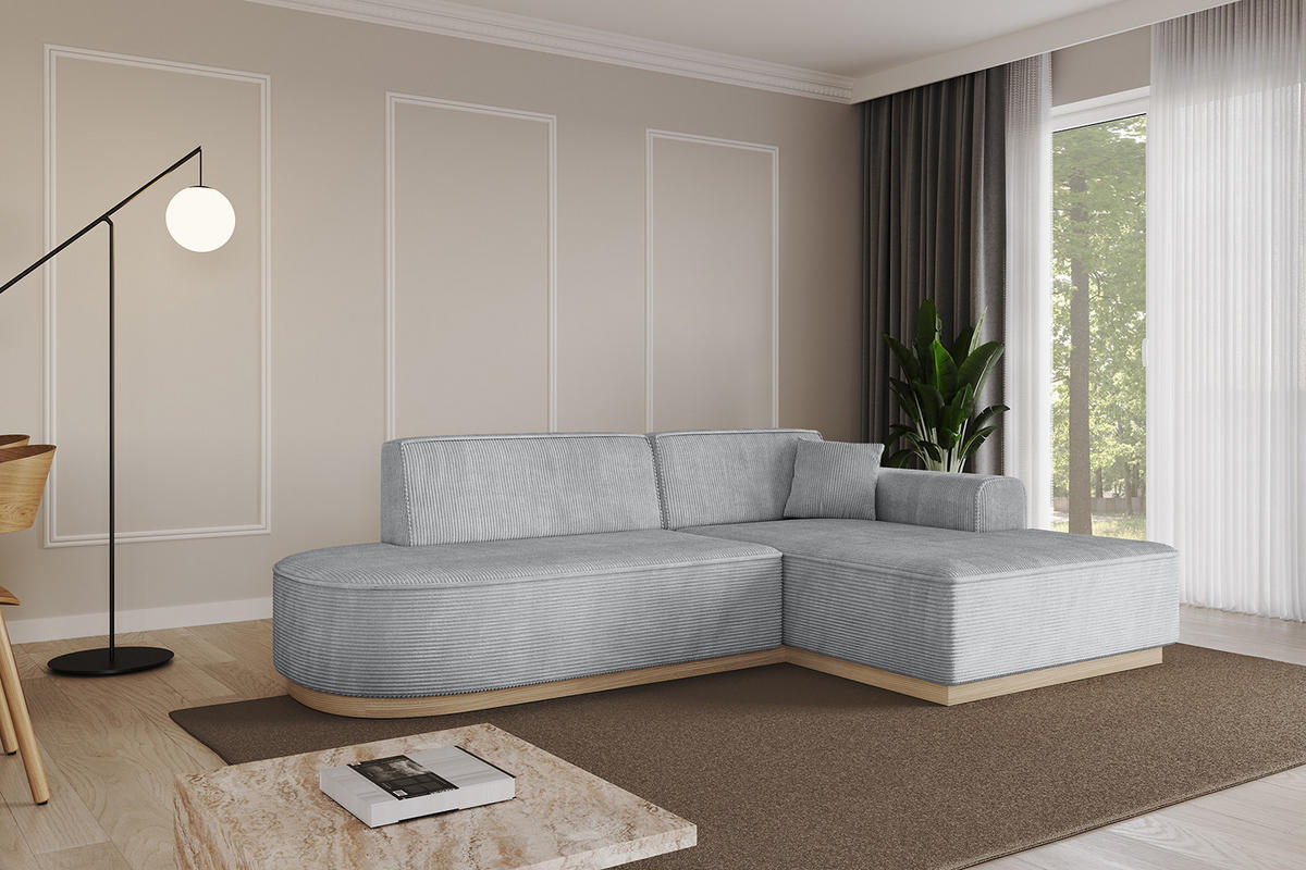 ECKSOFA Ottomane Rechts IREA-L1 - 232x165x80 cm Grau - Grau, Holzwerkstoff/Textil (232/165cm) - ALTDECOR