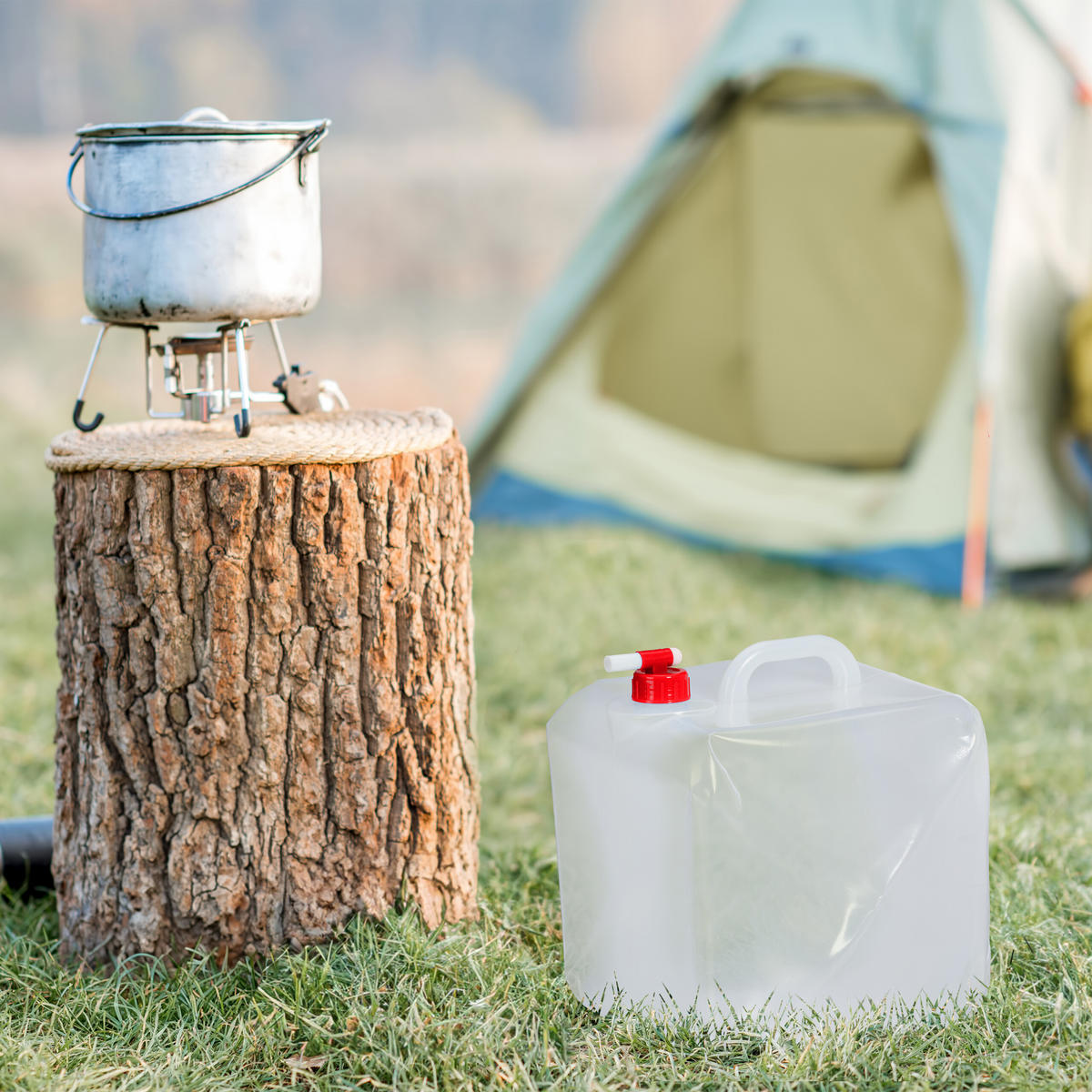 4XSKLADACIE kanistre - priehľadné, textil/plast (20L) - Relaxdays