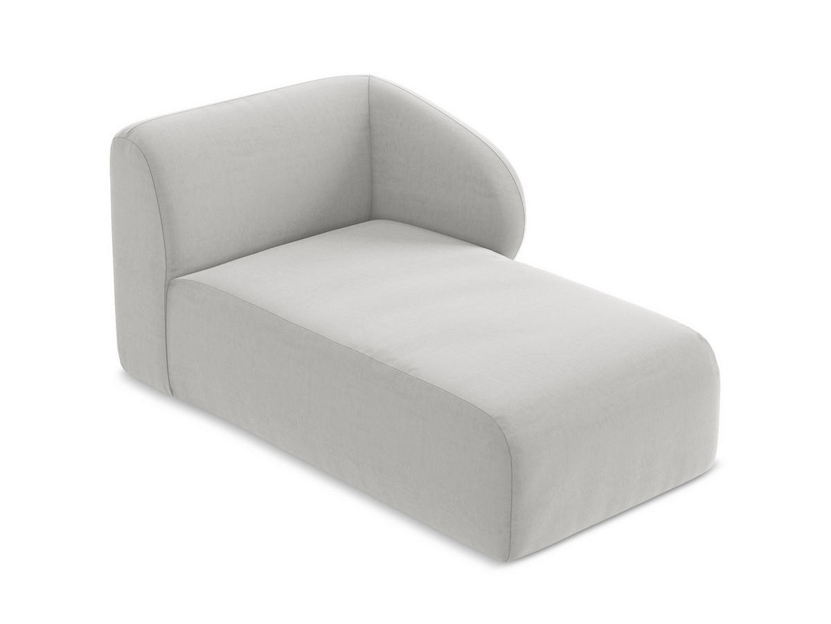 SOFAELEMENT Rechts Samt Stoff Grau - Silberfarben/Schwarz, Holzwerkstoff/Kunststoff (91/75/166cm) - Makamii
