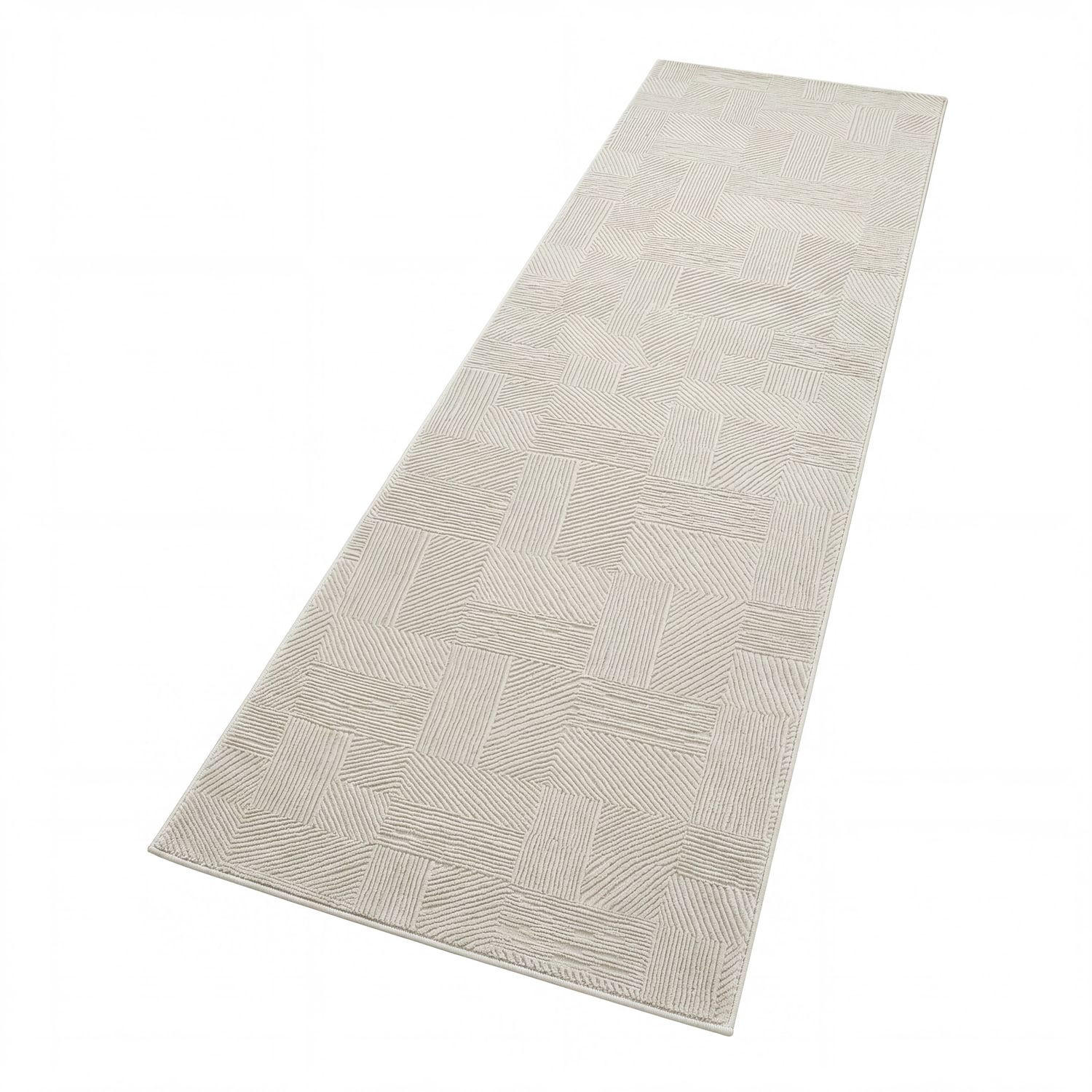 FLACHWEBETEPPICH Boho Creme 80 x 250 cm - Creme, Kunststoff (80/250cm) - TT Home