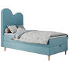 BOXBETT FLOW 90/180 Blau Velvet - H3 - Blau, Holz/Textil (90/180cm) - MKS