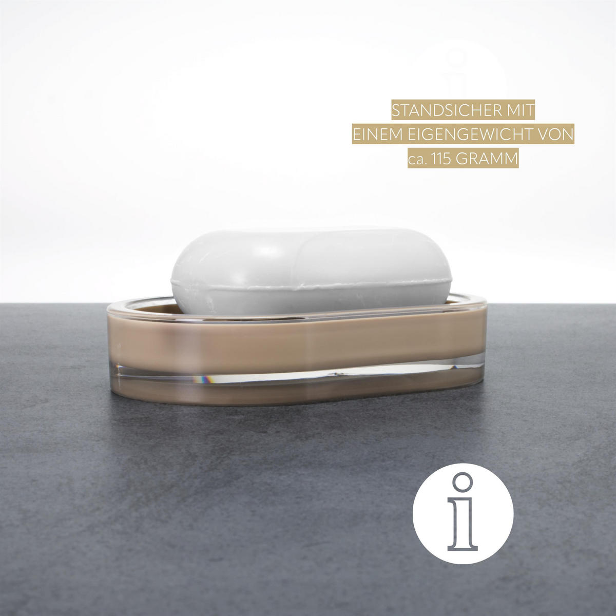 SEIFENSCHALE SAVONA, braun - Cappuccino, Kunststoff (13/2.5/8.2cm) - bremermann