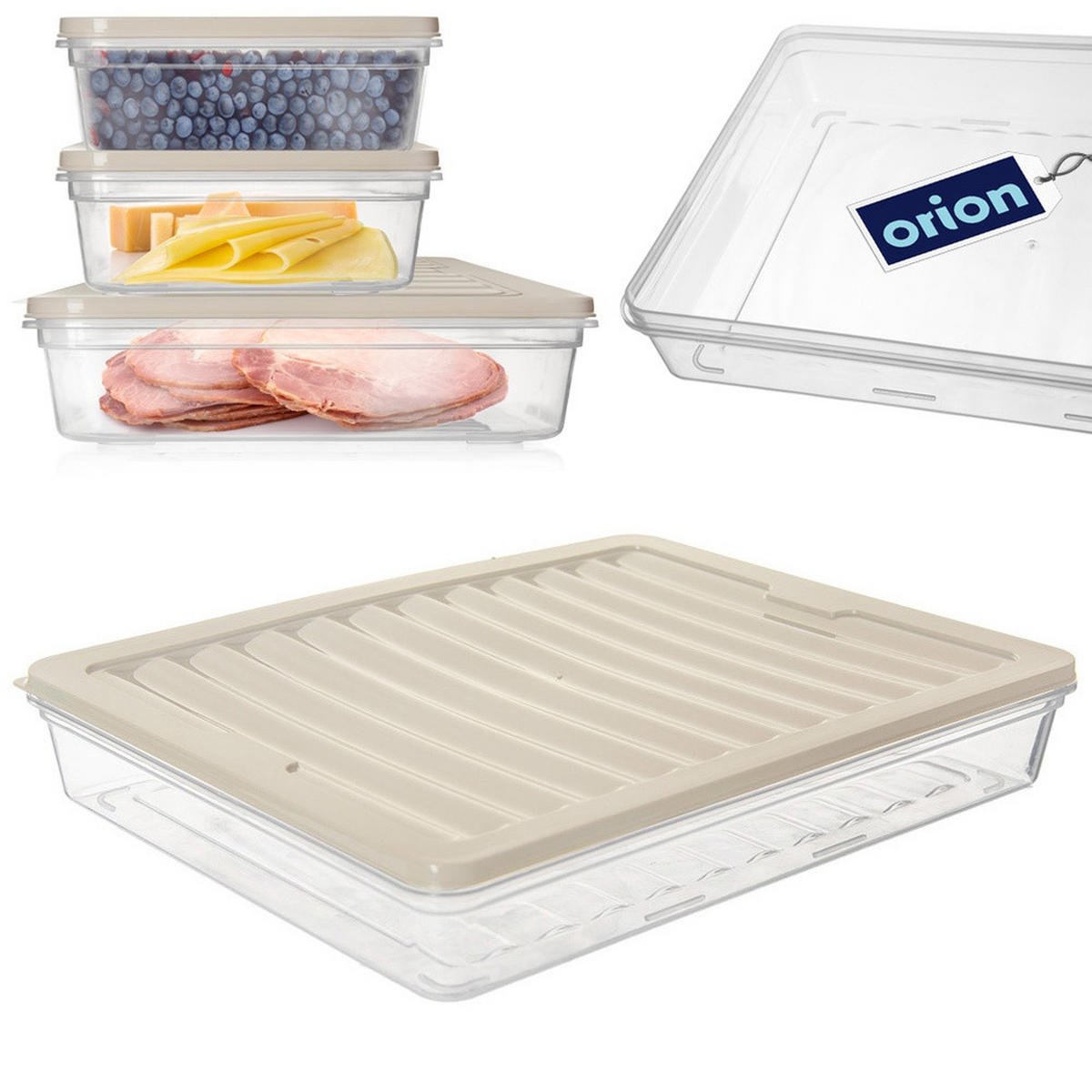 LEBENSMITTELBEHÄLTER flach 2 l Cremeweiß - Creme, Kunststoff (22.5/4.5/28.5cm) - Orion 