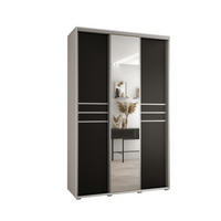 SCHWEBETÜRENSCHRANK 235,2/150/45 3-türig - Silberfarben/Schwarz, Holz/Metall (150/235/45cm) - Abiks Möbel