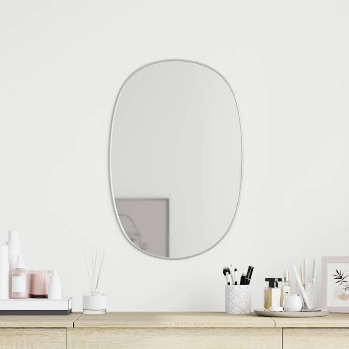 WANDSPIEGEL Silbern 60x40 cm - Silberfarben, Glas (40/60/1cm) - furnicato