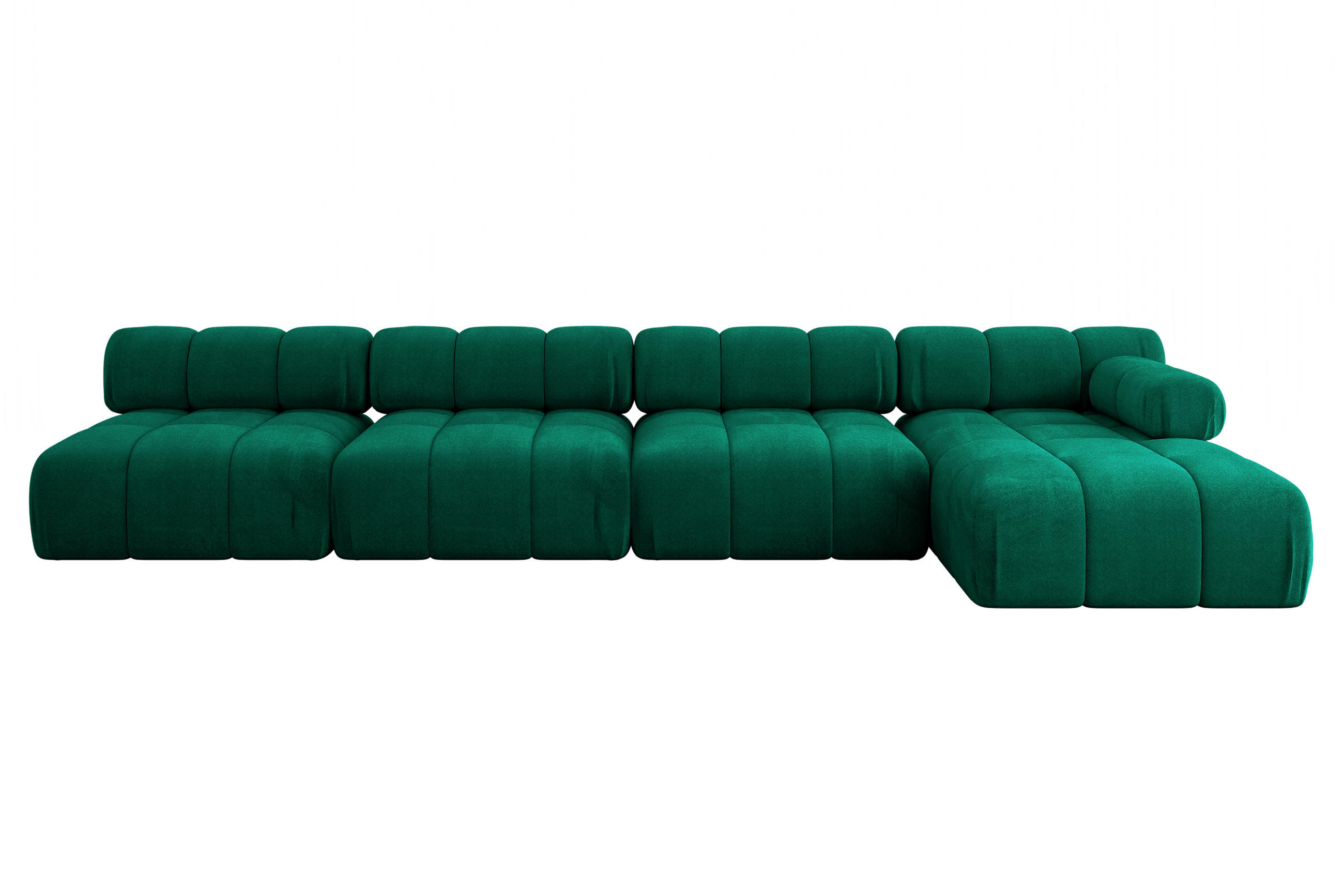 ECKSOFA modulares Sofa Razon-L3 - 380x160x70 cm Dunkelgrün Velours - Dunkelgrün, Holzwerkstoff/Textil (380/160cm) - ALTDECOR