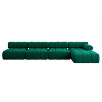 ECKSOFA modulares Sofa Razon-L3 - 380x160x70 cm Dunkelgrün Velours - Dunkelgrün, Holzwerkstoff/Textil (380/160cm) - ALTDECOR