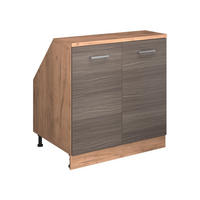 WARDROBE FOR SLOPING CEILING Rion Plemenita Siva 80 x 81.6 cm s 2 vrata, korpus ormara dubine 60 cm - hrast medunac/siva, drvni materijal (80/83.8/60cm) - Vicco