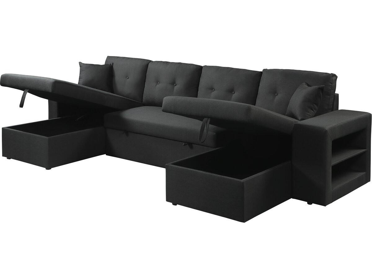 ECKSOFA axel Schwarz - Schwarz, Textil (146/298cm) - Habitat Garten