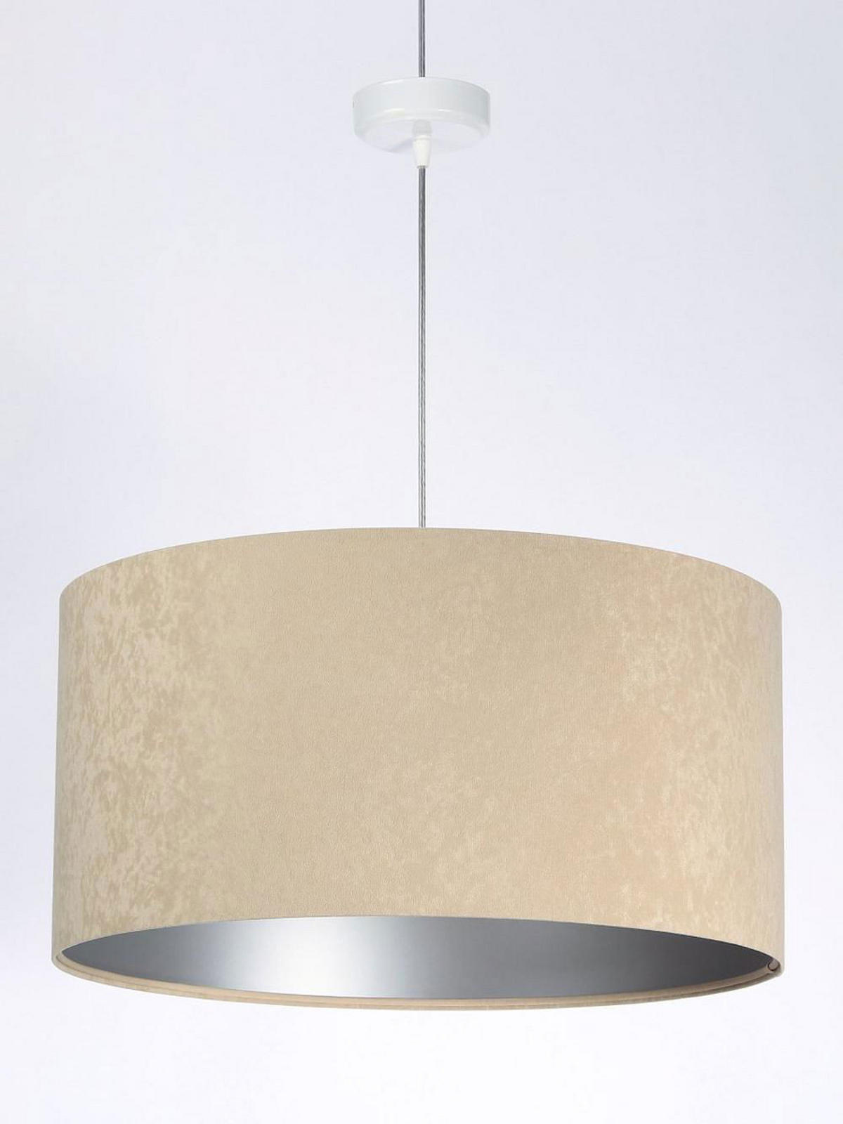 HÄNGELEUCHTE Silber 50/25 cm - Beige/Silberfarben, Kunststoff (50/0.8/25cm) - ONZENO