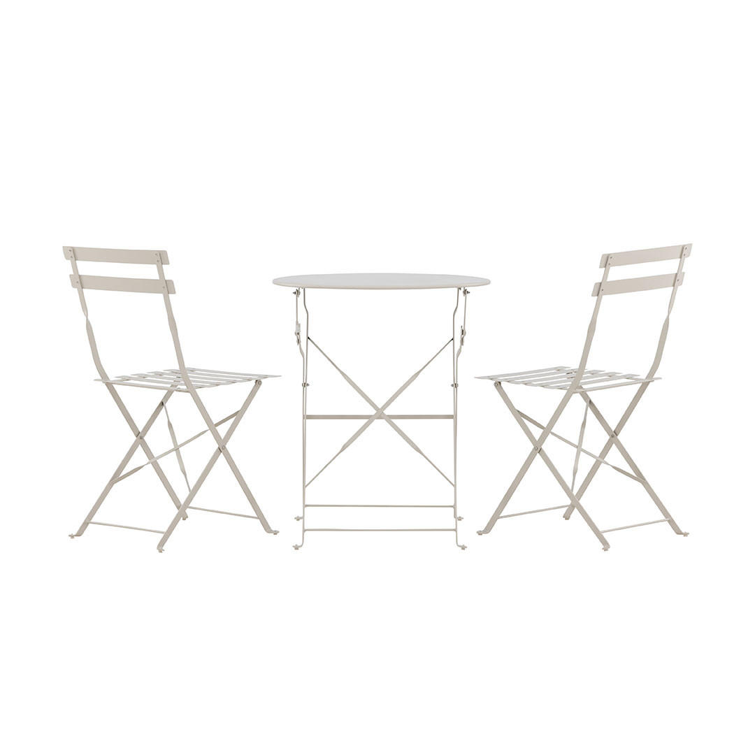 LOUNGE-SET, Tao, Tisch Beige, Metall, 60 x 60 x 71 cm, 3-teilig - Beige, Metall - ebuy24