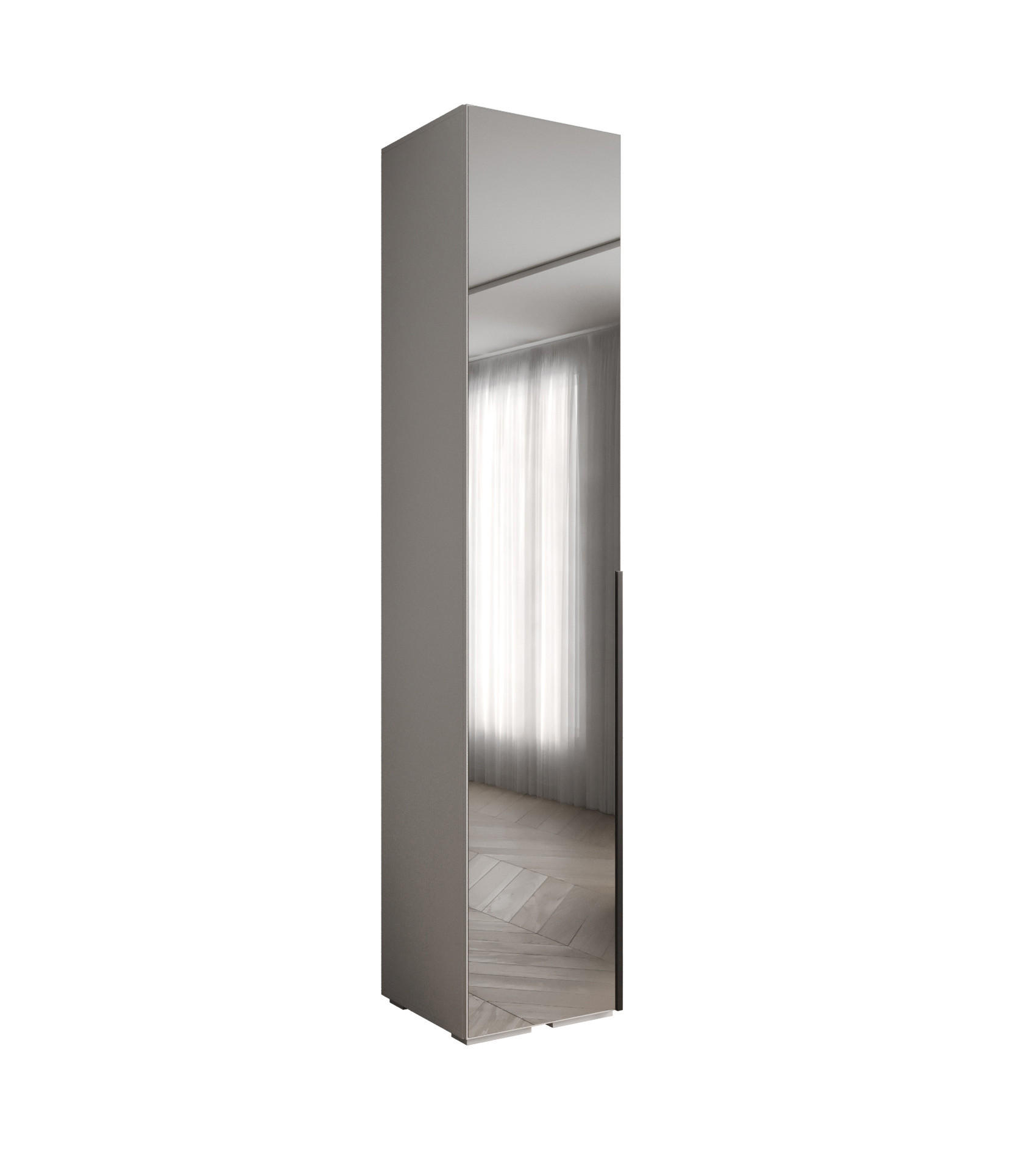 DREHTÜRENSCHRANK 236.7/50/47 1-türig - Schwarz/Weiß, Holz/Metall (50/236.7/47cm) - Abiks Möbel