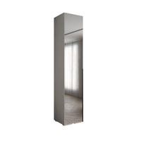 DREHTÜRENSCHRANK 236.7/50/47 1-türig - Schwarz/Weiß, Holz/Metall (50/236.7/47cm) - Abiks Möbel