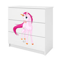KOMMODE Babydreams Einhorn 81/81/41 - Weiß, Holzwerkstoff (81/81/41cm) - RAUMHIRSCH FURNITURE