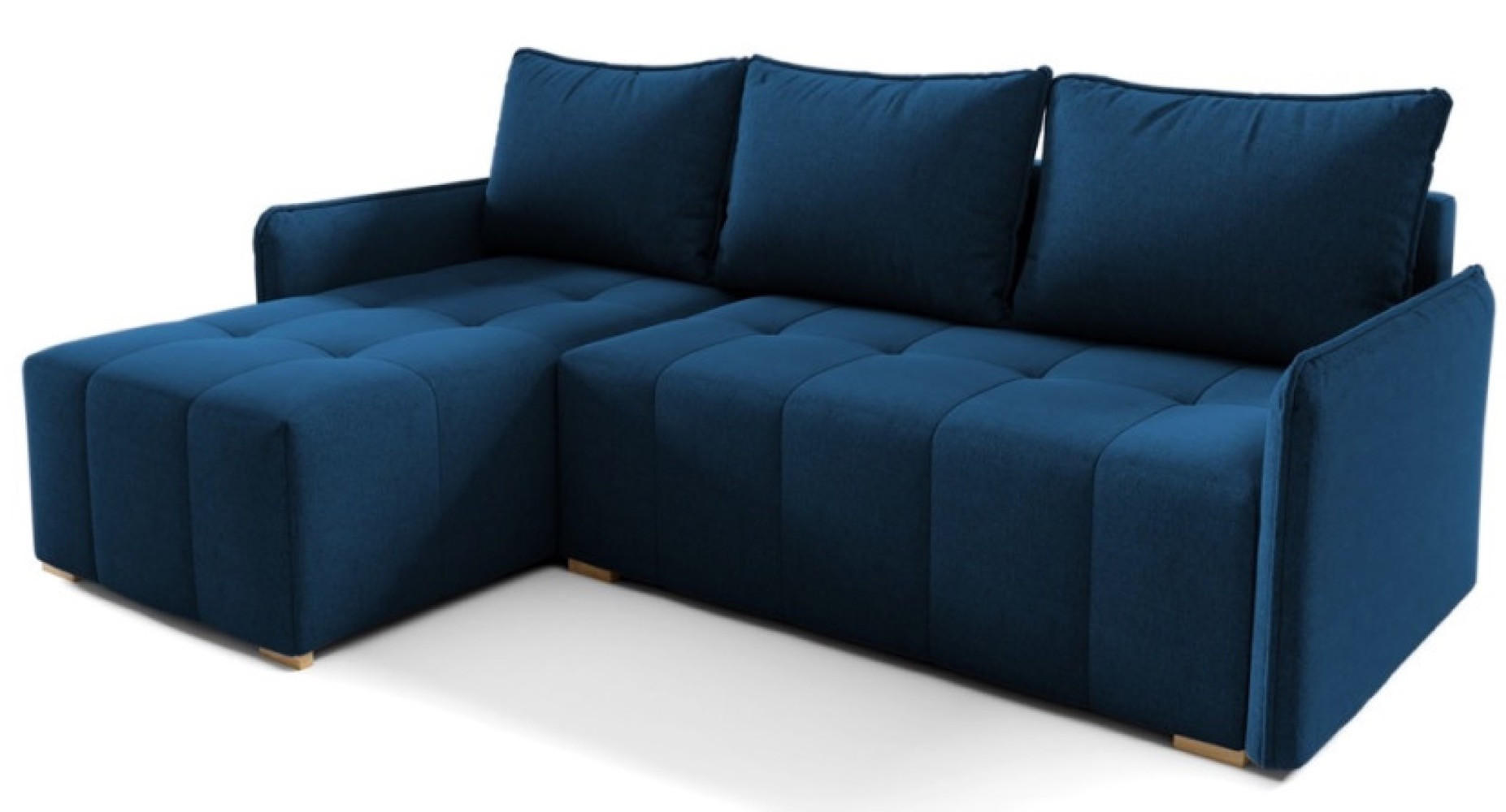 ECKSOFA Granatowy GREND Links - Blau, Textil (210/140cm) - Sepro Meble