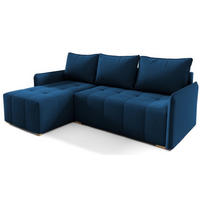 ECKSOFA Granatowy GREND Links - Blau, Textil (210/140cm) - Sepro Meble