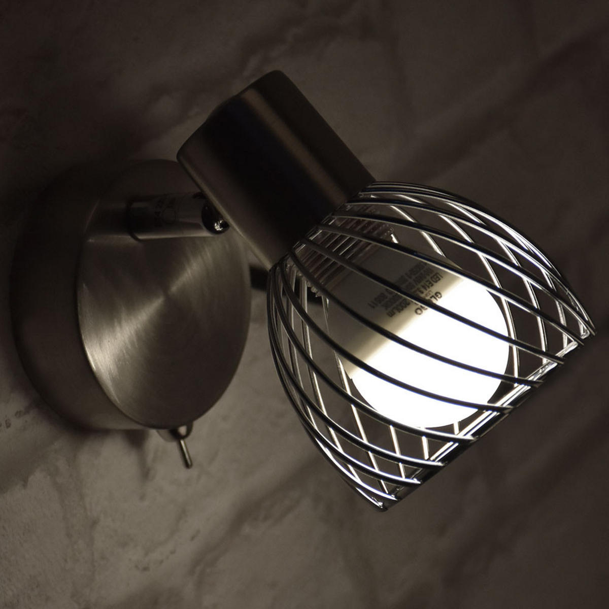 WANDLEUCHTE TEXAS Chrom Silber - Silberfarben, Metall (8/12/12cm) - Globo Lighting