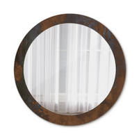 SPIEGEL Ø80 cm Rund mit Aufdruck - Dunkelbraun, Glas (80/80/0.4cm) - TULUP