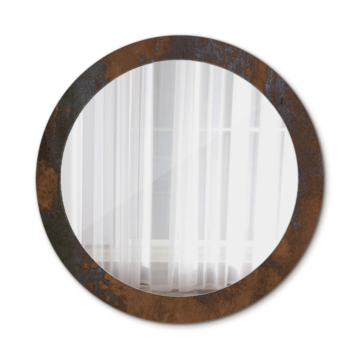 SPIEGEL Ø80 cm Rund mit Aufdruck - Dunkelbraun, Glas (80/80/0.4cm) - TULUP