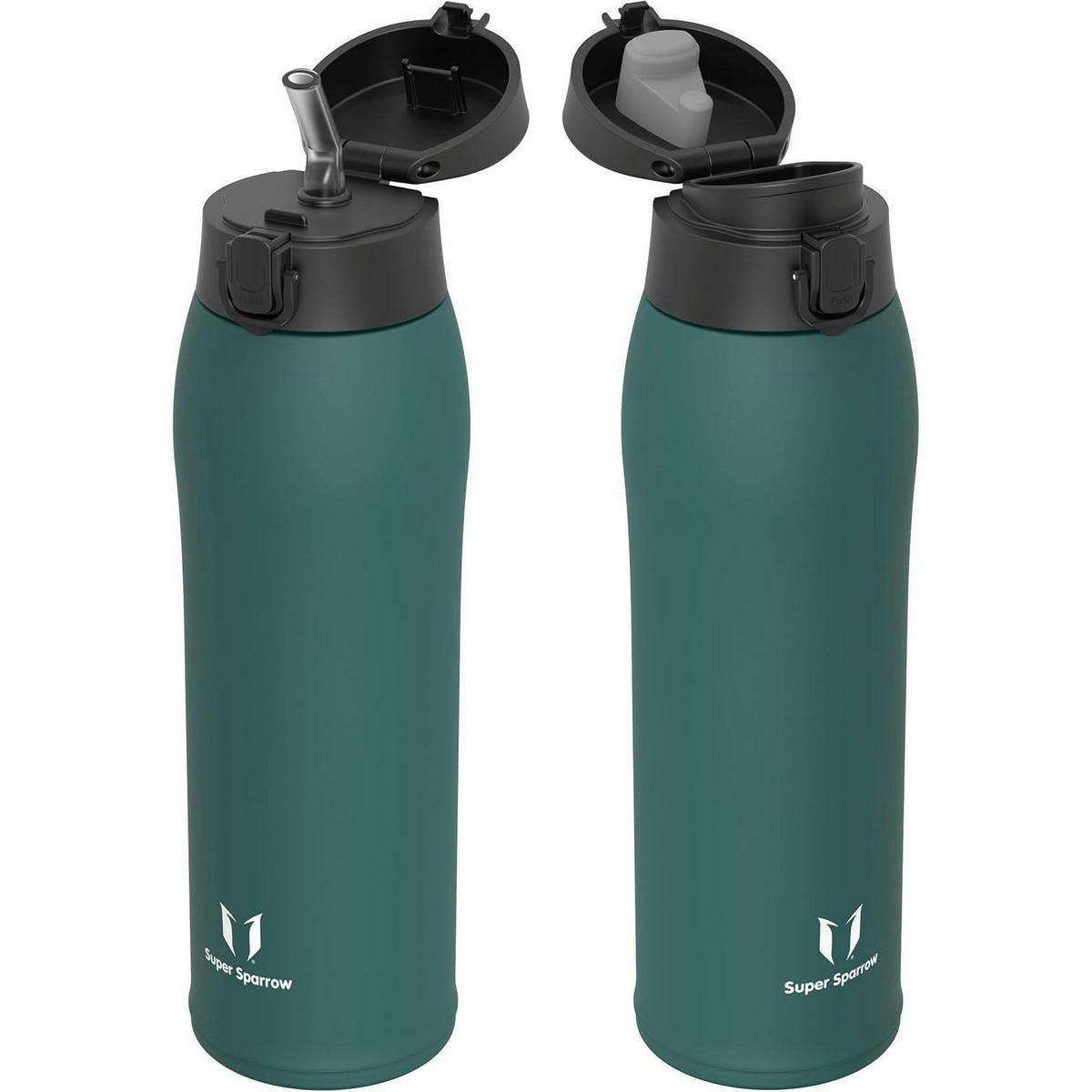 THERMOSFLASCHE Edelstahl 950 ml Dunkelgrün - Olivgrün, Metall (8.4/8.4cm)