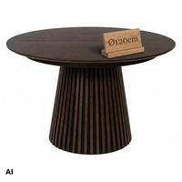 ESSTISCH Barletta rund FSC®100% - Dunkelbraun, Eichenholz/Holz (120/120/76cm) - Mr. Deko