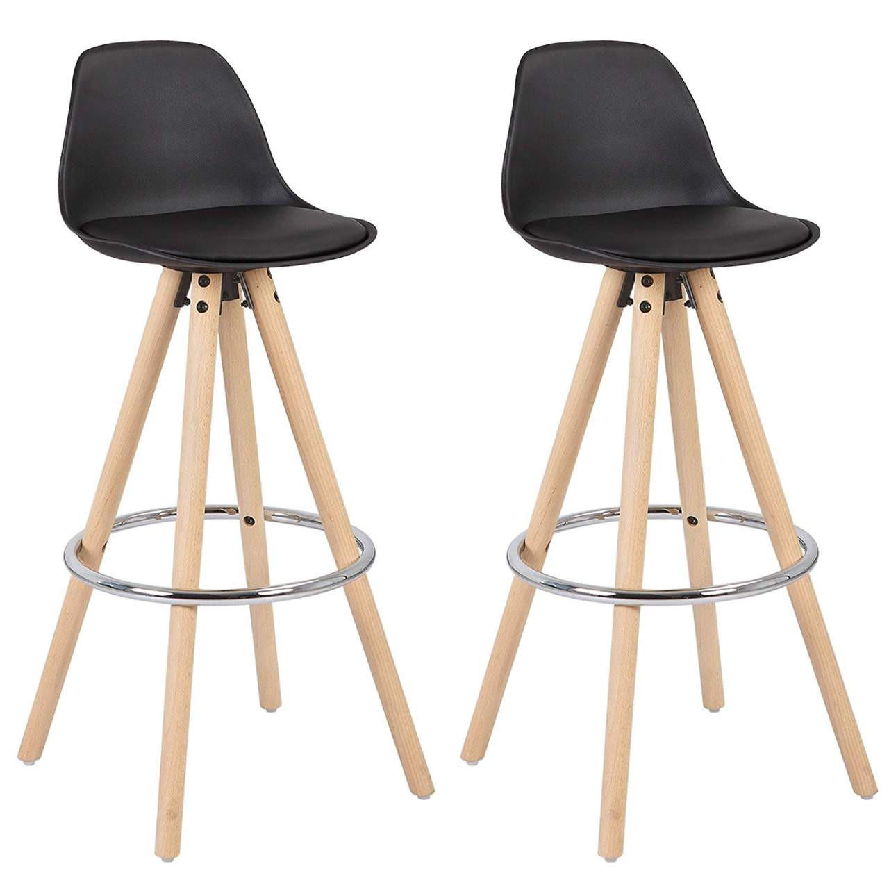 Woltu Barhocker Schwarz 38.5x96.5x38.5 cm