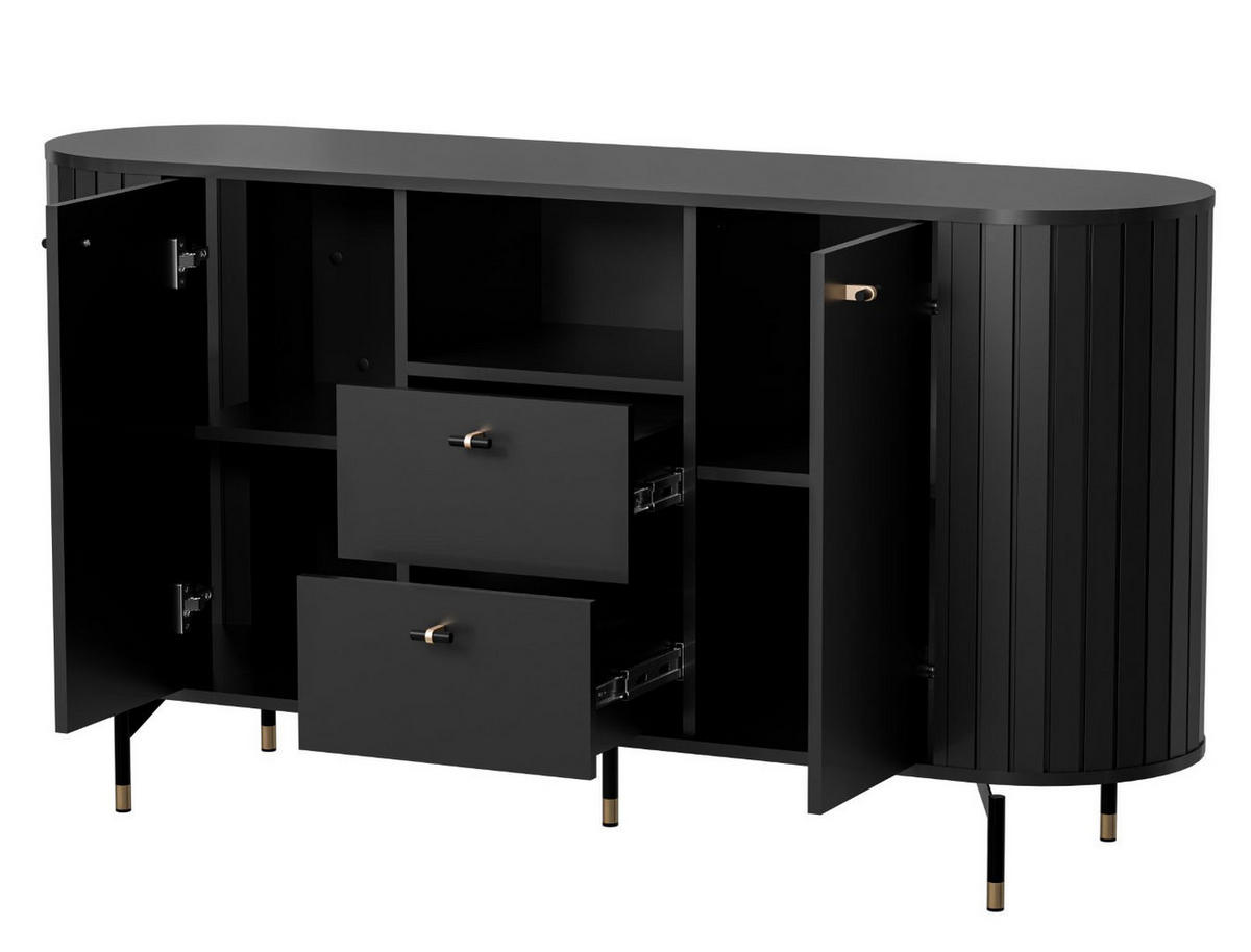 SIDEBOARD Zama Schwarz 150 / 40 / 81 cm - Schwarz, Holz/Holzwerkstoff (150/81/40cm) - Feldmann-Wohnen