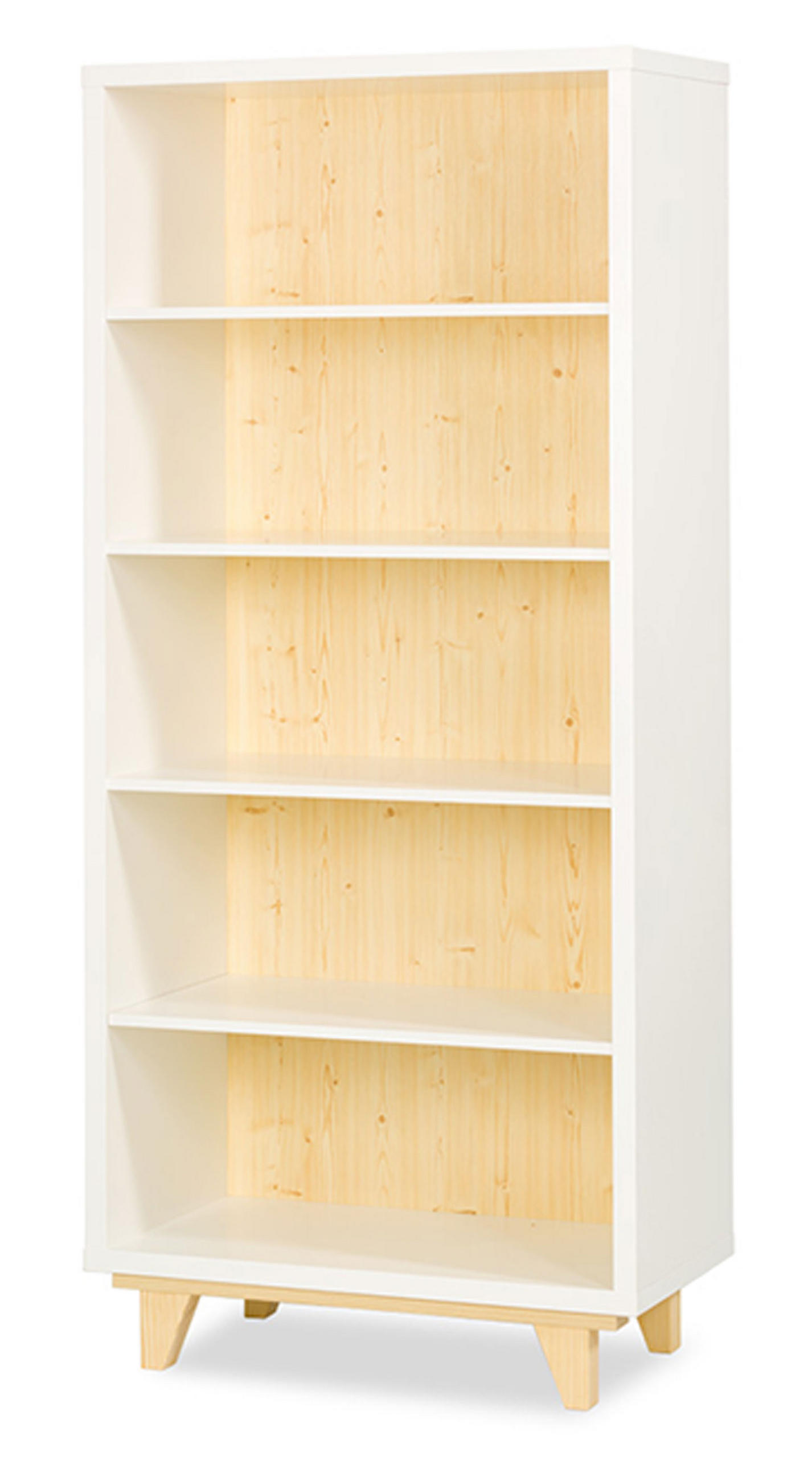 STANDREGAL Lydia weiß / Kiefer 80 / 40 / 180cm - Weiß/Kieferfarben, Holz/Holzwerkstoff (80/180/40cm) - Feldmann-Wohnen