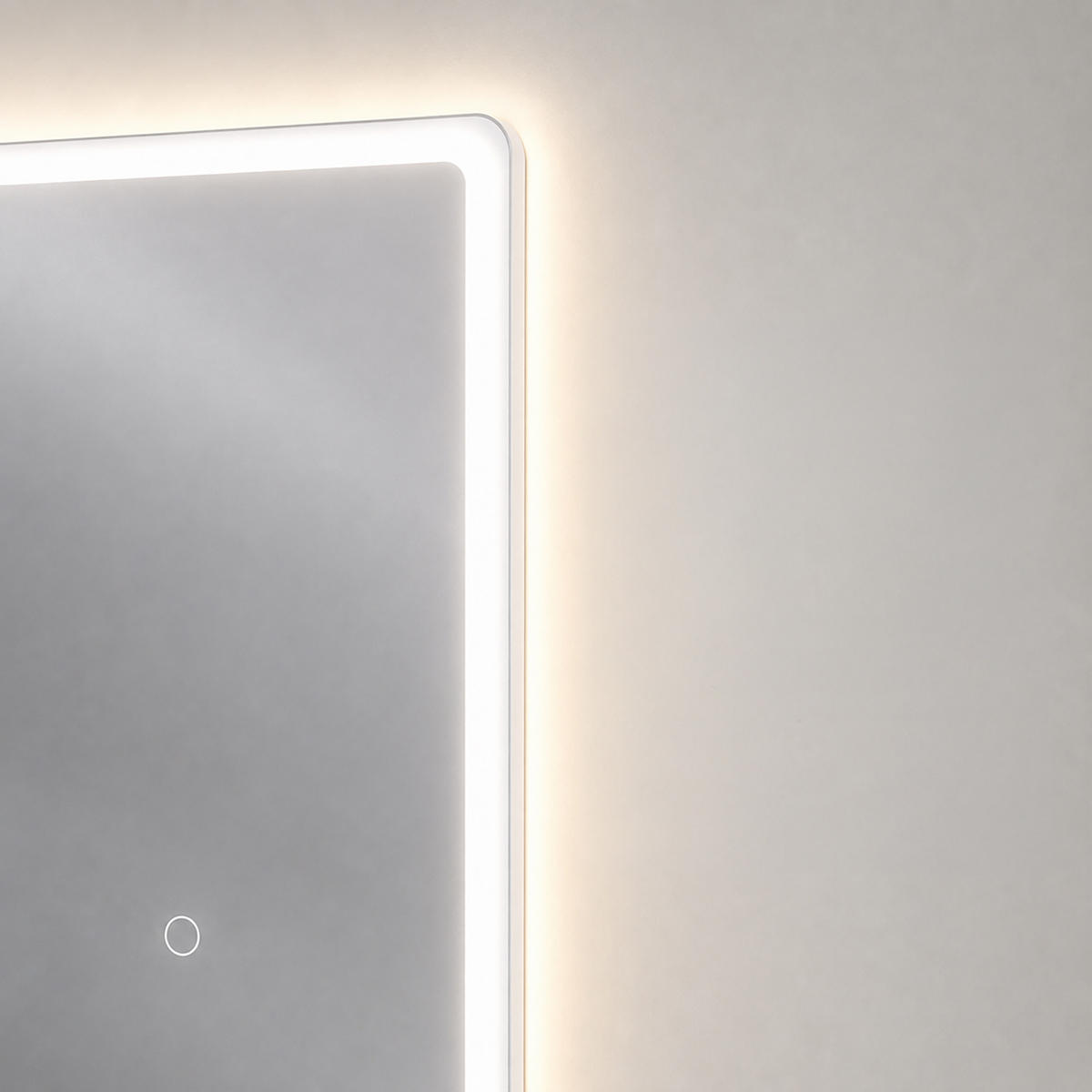 BADSPIEGEL Silber LED 60x40 cm - Transparent, Glas/Holzwerkstoff (40/60/3cm) - Relaxdays