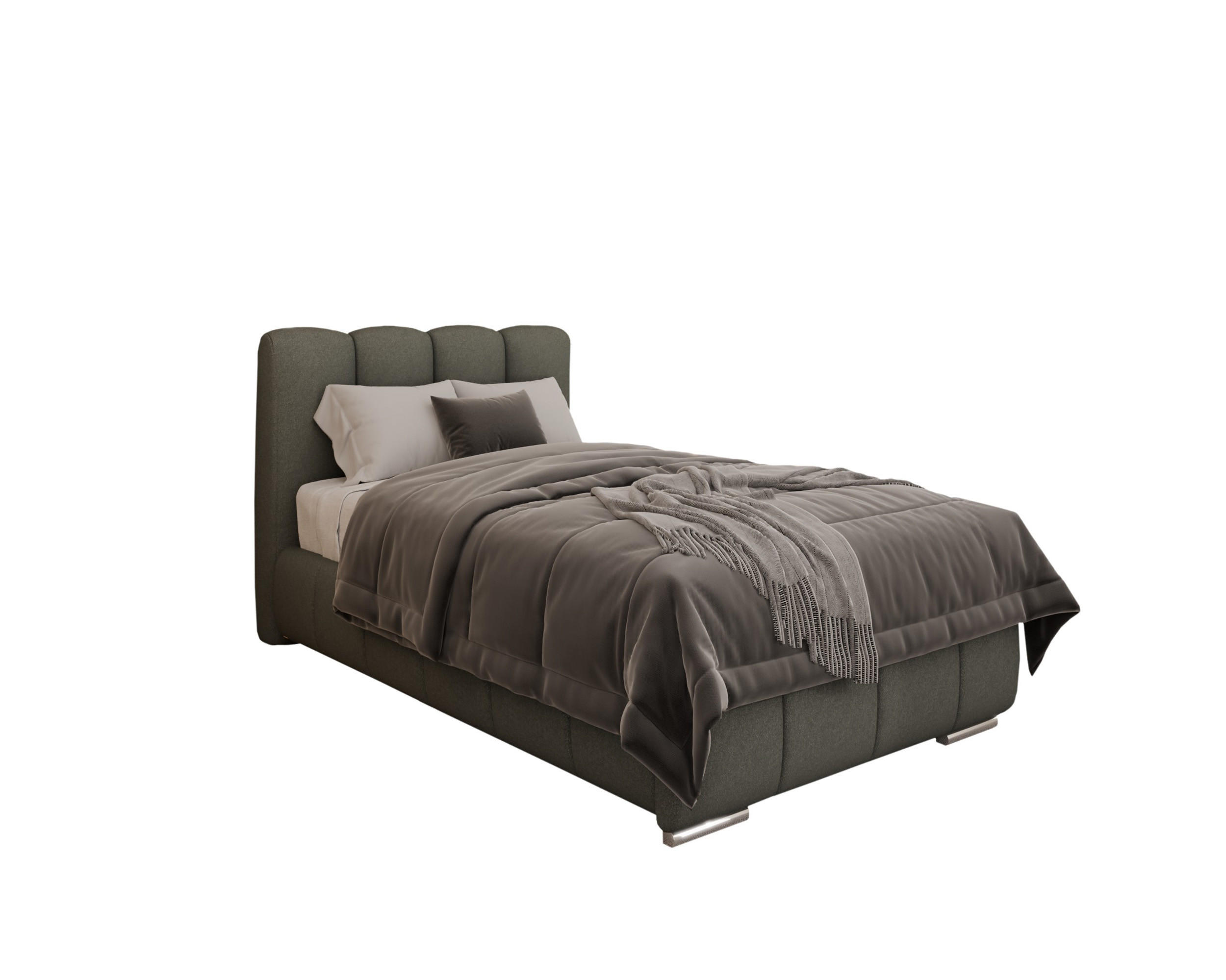 POLSTERBETT Zaira 100x200cm – Elegantes Polsterbett für modernen Wohnstil , ohne matratze, grau - Grau, Holz (100/200cm) - Homesy