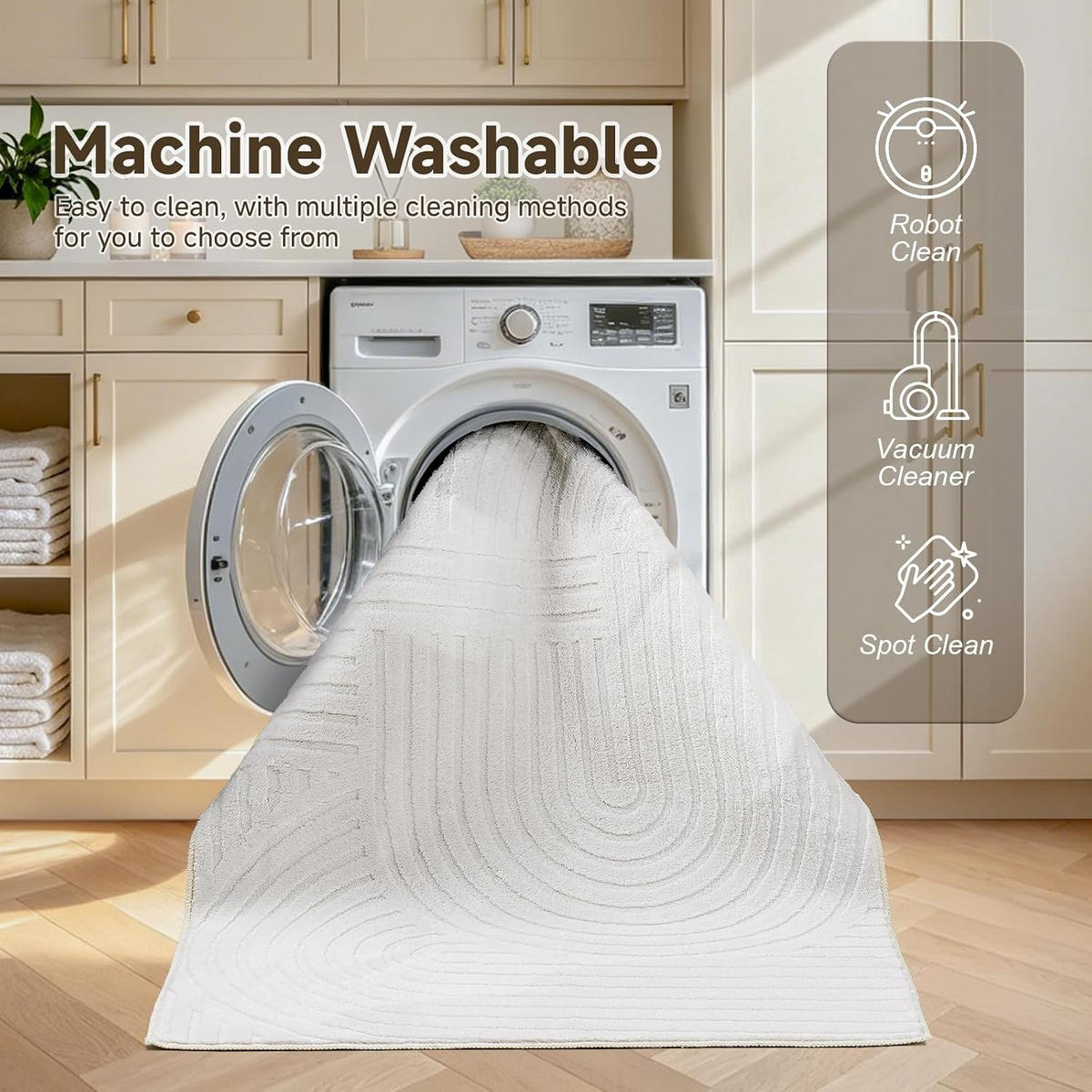 TEPPICH – 91 x 122 cm – Weiß - Weiß, Textil (91/122cm)