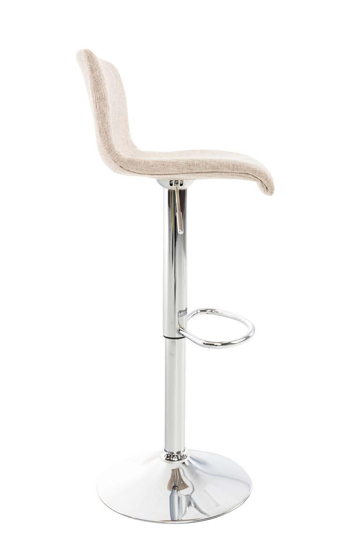 BARHOCKER 2er Set Stoff creme - Chromfarben/Creme, Textil/Metall (39/84/36cm) - CLP