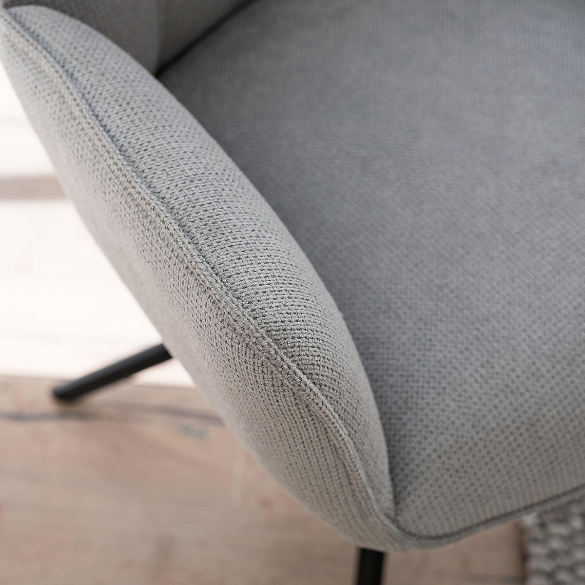 DREHBARER ARMLEHNENSTUHL - Grau, Textil/Metall (59/88/63cm) - home24