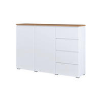 ŠIROKÁ KOMODA Liko Biela a drevo - biela, kompozitné drevo (150/100.4/34.5cm) - Petits-meubles